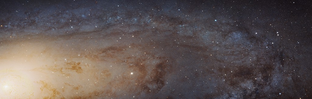 The Andromeda Galaxy (at the mouth of the Great Fish) as captured by the Hubble Space Telescope in its largest image ever assembled. 